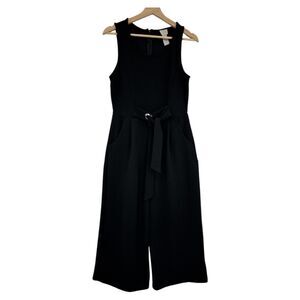 Belted Jumpsuit Caution to the Wind Sz Med black womens sleeveless jumper outfit
